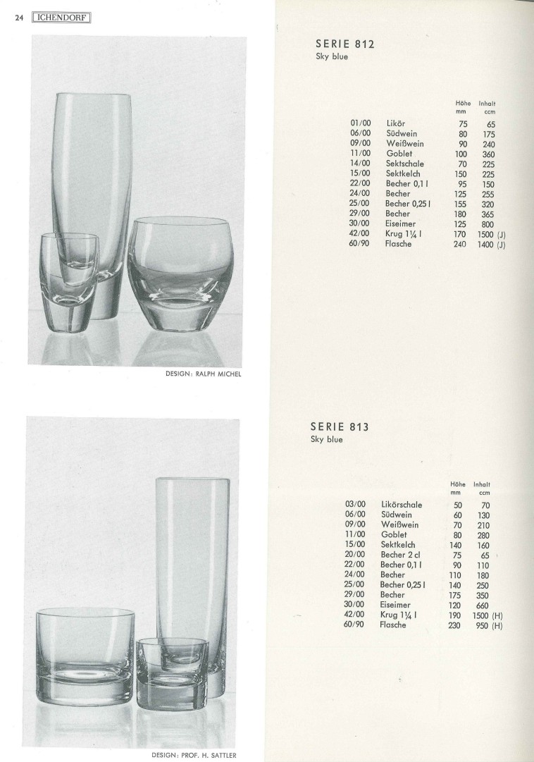 Katalog 1973, Seite 24, Serie 812 Sky blue, Serie 813 Sky blue